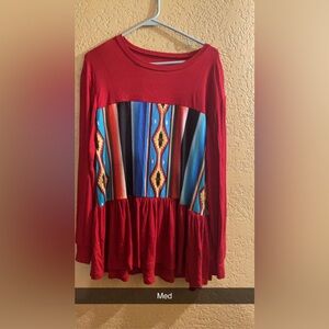 Aztec long sleeve top medium